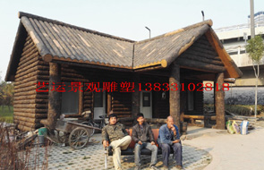 太原汾河公園仿木房屋順利施工完成